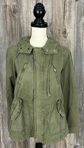 American Eagle Military Style Jacket Army Green Hood Full Zip Cotton XS ~DEFECT! - £9.32 GBP