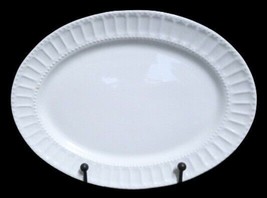 Gibson REGALIA Oval Serving Platter 14 ¾” D White Embossed Dots Ceramic ... - $24.75