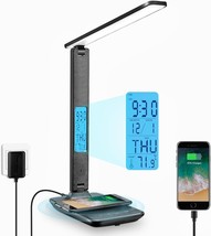 LAOPAO LED Desk Lamp with Wireless Charger USB Charging Port Foldable​ ~NEW~ - £30.36 GBP