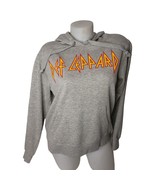 FOREVER 21 DEF LEPPARD Gray Hoodie Sweatshirt Womens Size Medium - $24.75