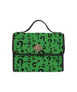 Riddler Green Questions All Over Print Waterproof Canvas Bag Laptop Brie... - £27.57 GBP