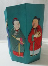 Rare Vtg Chinese 8 immortals Octagon Collapsible box container Mid Centu... - £78.45 GBP