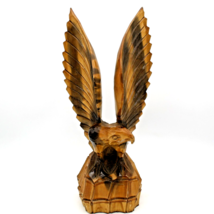  Russian Eagle of Glory Statue Figurine 12 inches Wood Hand Carved Vintage USSR - £19.81 GBP