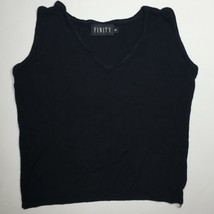 Finity Women&#39;s Sweater Black Size Small Sleeveless Scoop Neck Tank Top - £19.66 GBP