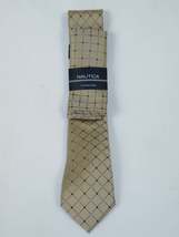 Men's  Nautica Tie and Hankie Set Woven Silky Feel #Nautica-1 Beige image 5