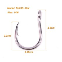 100pcs Saltwater Fishing Hook JIGGING HOOK 1/0#-13/0# Model Stainless Steel Fish - £81.56 GBP