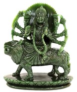 Goddess Durga In Natural Columbian Green Jade - $9,075.21 MXN