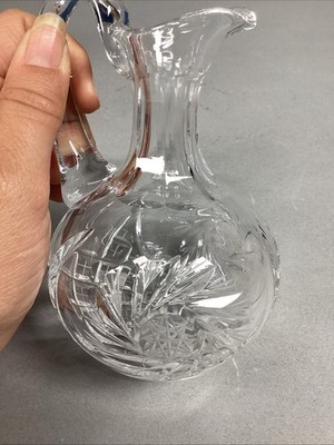 Set Of 2 Cut Glass Crystal Cruets Oil & Vinegar  W/ Stoppers Item image 15