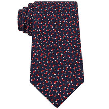 TOMMY HILFIGER Navy Blue Red Christmas Tumbling Stockings Silk Tie - $24.99