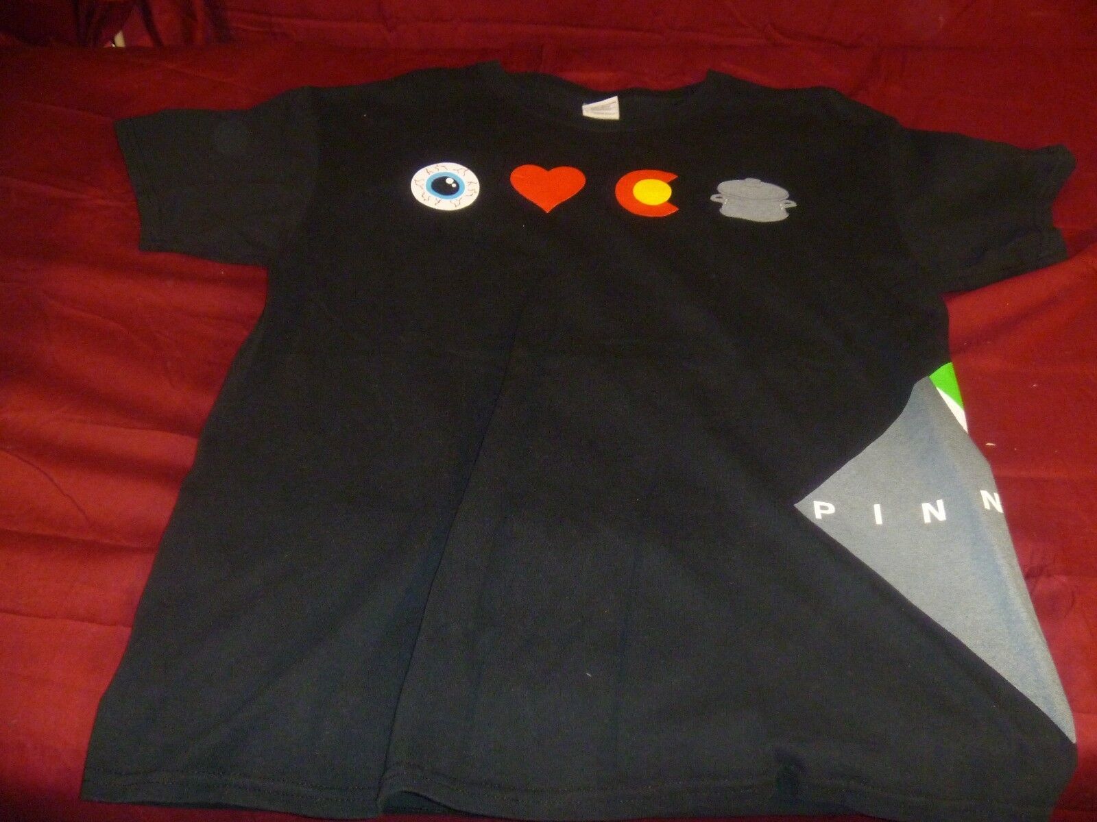 PINNACLE I LOVE COLORADO POTS BLACK CREWNECK SHORT SLEEVE CONSULTANT T S... - $12.16