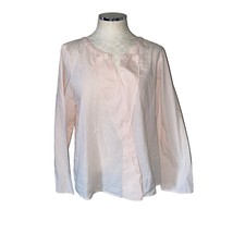 LOFT Ann Taylor Blush Light Pink Scalloped Long Sleeve Blouse Top Size Medium - $23.15