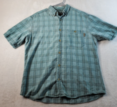 Woolrich Shirt Mens Size Medium Green Check 100% Cotton Short Sleeve Button Down - £6.68 GBP