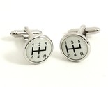 Bey-Berk Rhodium-Plated Cufflinks with Shifter Design Round - £23.94 GBP