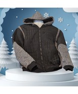 Brooklyn&#39;s Best Men&#39;s Black White Zip Winter Coat Cotton Polyester Blend... - €38,24 EUR