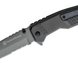 Smith Wesson Spec Ops Carbon Assisted Flipper Knife 3.5in Gray Combo Tan... - $29.45