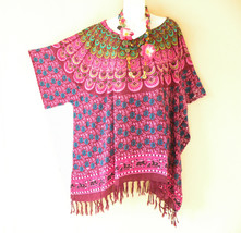 KB104 Plus Size Kimono Kaftan Tunic Hippy Maternity Poncho Top -2X, 3X, 4X &amp; 5X - £19.85 GBP