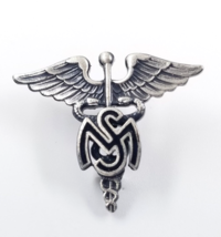 VTG US Army Medical Service Corps Officer Insignia MS Silver Tone Pin Military - $9.99