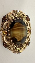 Vintage Estate Sale Jewelry West Germany Signed Brooch Faux Pearl Rhines... - $58.87