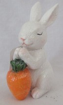 Bath &amp; Body Works Magnet Candle Jar Topper White Easter Bunny w/ Carrot Glittery - £18.94 GBP