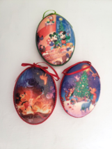 1998 Disney Store Decoupage Christmas Ornaments Lot 3 Mickey Minnie Winn... - $23.53