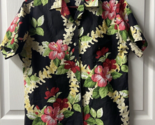 Go Barefoot Short Sleeve Button Front Hawaiian Shirt Womens Size Medium EUC - $16.71