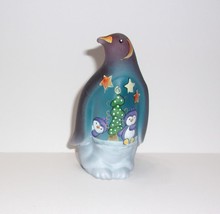 Fenton Glass Plum Purple Christmas Playmate Penguin Figurine Ltd Ed 11/23 Barley - £132.81 GBP