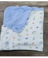 Oshkosh Baby Receiving Blue Blanket Snails Bugs &amp; Insects Two Sided Lovey  - €34,07 EUR