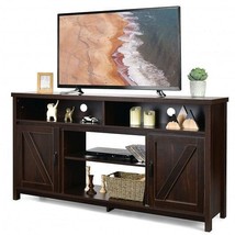 59 Inch TV Stand Media Center Console Cabinet with Barn Door for TV&#39;s 65 Inch-Br - £196.76 GBP
