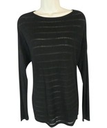 Eileen Fisher S Black Stripe Top Comfortable Classic - $39.99