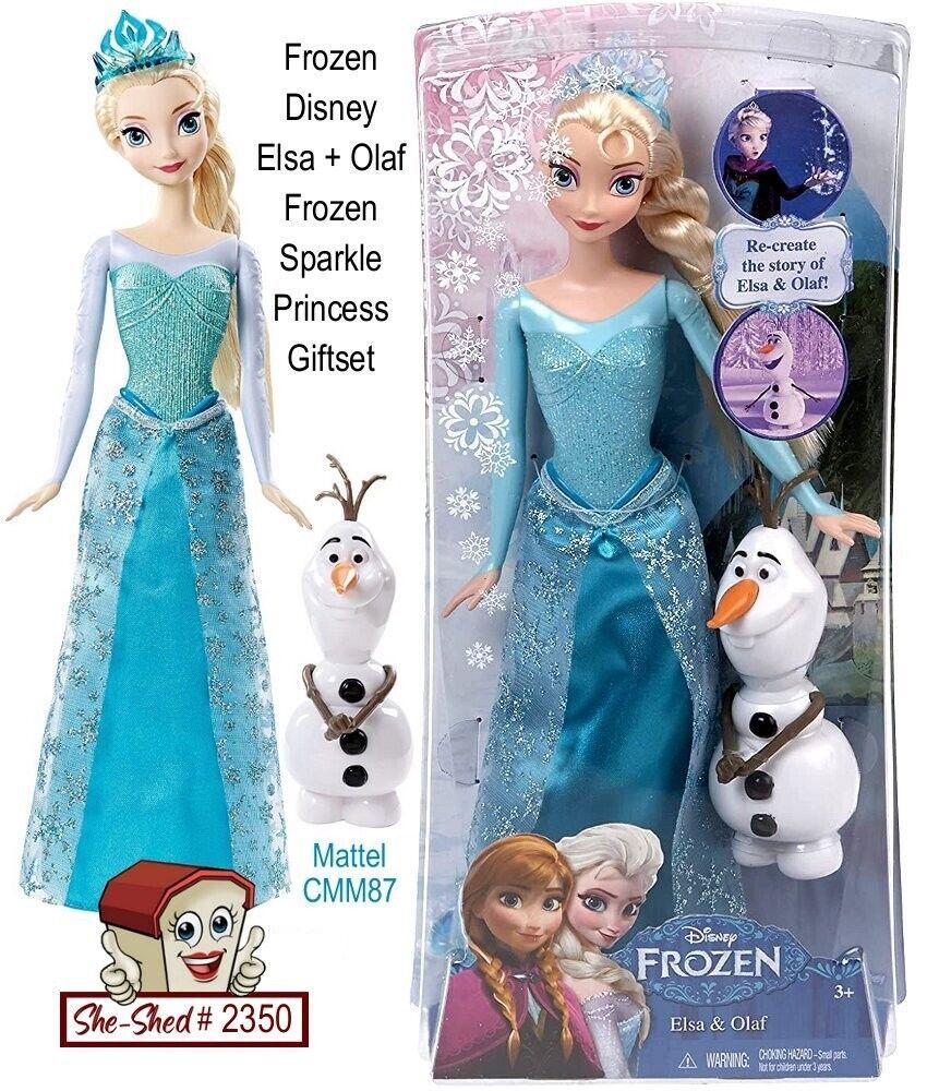 Primary image for Disney Frozen Sparkle Princess Elsa & Olaf Doll Giftset CMM87 Mattel NIB Barbie