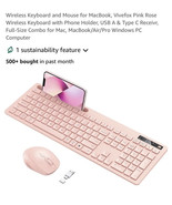 Wireless Keyboard and Mouse for Macbook Vivefox Pink Wireless Keyboard w... - $656.30 MXN