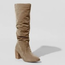 Universal Thread Lainee Tall Taupe Beige Heeled Scrunch Knee High Boots NWT - £22.72 GBP