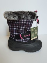 Kamik Mini T Snow Boots Toddler Girls 8 Black Pink Waterproof NEW - £31.81 GBP