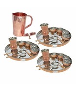 Prisha India Craft  Set of 3 Dinnerware Traditional Stainless Steel Copp... - £172.05 GBP