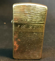 Old Vtg 1980 Slim Gold Plated Zippo Cigarette Lighter J.R. LVN Bradford ... - $79.95