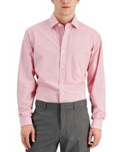 Club Room Men&#39;s Regular Fit Performance Cotton Stripe Dress Shirt Red-16... - $19.99