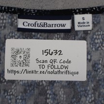 Croft Barrow Shirt Womens S Black Long Sleeve Scoop Neck Pullover Knit Blouse - £18.16 GBP