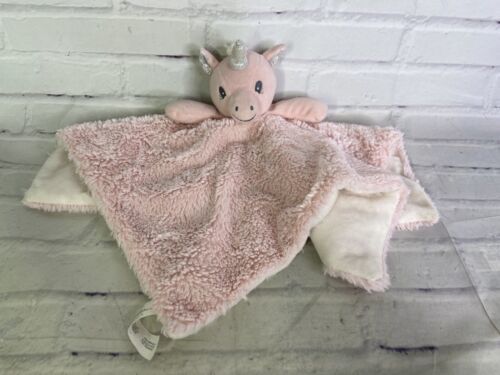 Trend Lab Pink White Shimmer Unicorn Security Blanket Lovey Plush Baby Girl Toy - $17.33