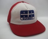 Quebec Flag Damaged Hat Vintage Red White Snapback Trucker Cap Dry Rotted - $19.99