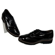 Paul Green UK 5.5 US 7.5 Black Patent Leather Wingtip Oxford Shoes Lug Sole Rare - £76.50 GBP