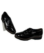 Paul Green UK 5.5 US 7.5 Black Patent Leather Wingtip Oxford Shoes Lug S... - £77.50 GBP
