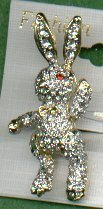 BUNNY RABBIT PIN WITH MOVABLE ARMS & LEGS - £7.57 GBP