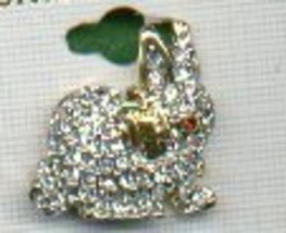 BUNNY RABBIT PIN WITH SPARKLING CRYSTALS - £4.71 GBP