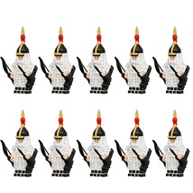 10pcs Plain White Banner The Qing Dynasty Soldiers Minifigures Set - £19.97 GBP