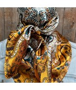 Golden Yellow Green Brown Paisley Western Southwestern Wild Rag Scarf Ac... - $545.68 MXN