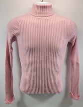 L) No Boundaries Juniors Pink Knit Roll Neck Ribbed Pullover Sweater M(7/8) - $6.92