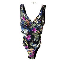 Time and Tru One Piece Swimsuit Womens Small 4-6 Floral V Neck Lined Pin... - £23.45 GBP