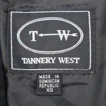 Tannery West Jacket Womens XS Black Blazer Suede Leather Long Sleeve Button - £31.13 GBP