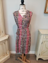 Attention Sleeveless Wrap Dress Geometric Pattern Size Medium Made with ... - £6.33 GBP