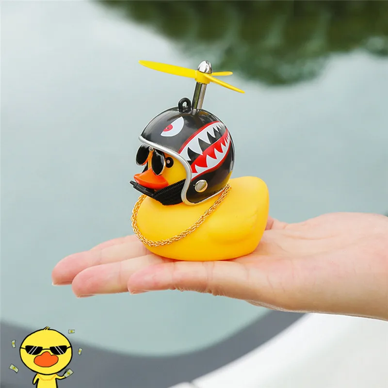 Sporting Car Ornament Duck with A Broken Wind Small Yellow Duck Road Bike Motor  - £23.84 GBP